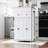 74.5 Inch Kitchen Island With Extendable Dining Table , Rolling Kitchen Island On Wheels With Spice Rack And 2 Drawers,  Kitchen Storage Cart With 4 Door Cabinet, For Kitchen, Dining Room-336420001