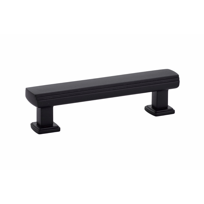 Art Deco 4" Center to Center Bar Pull, Flat Black, 3 1/2"