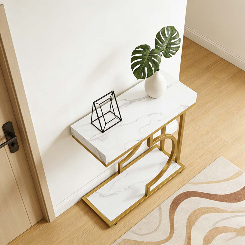 Table de chevet, table de bout, Or, blanc