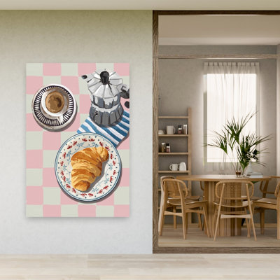 Affiche murale contemporaine « Petit-déjeuner français chaleureux »