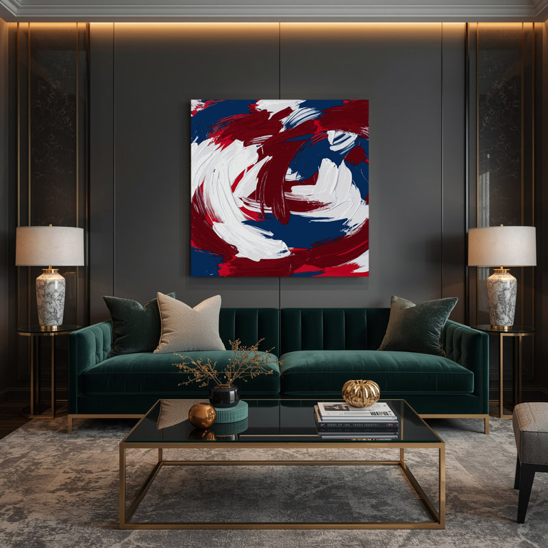 Neo Expressionism 14 Red Canvas Wall Art, 8" H x 8" W
