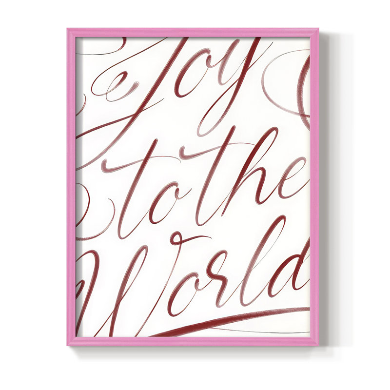 «Joy To The World», reproduction encadrée - bois massif, H 11 po x l 9 po, Rose