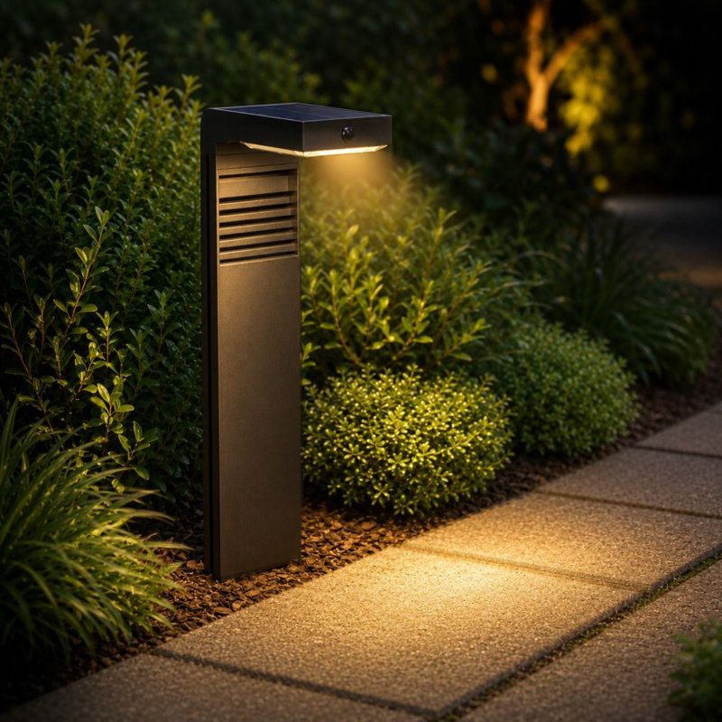 Satin Black Solar Powered Pathway Light
