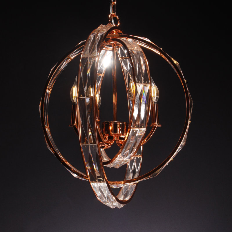 6 - Light Dimmable Globe Chandelier