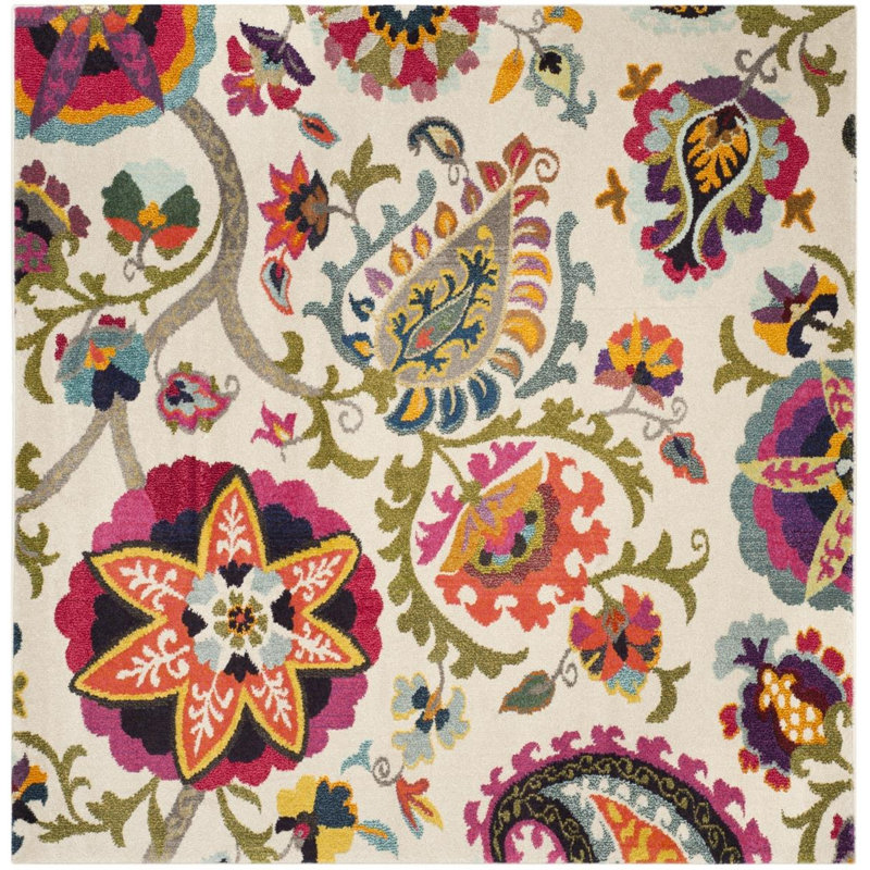Dyson Floral Area Rug, Square 122cm