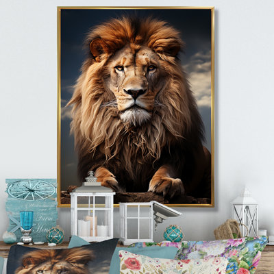 Lion Regal King On Canvas Print