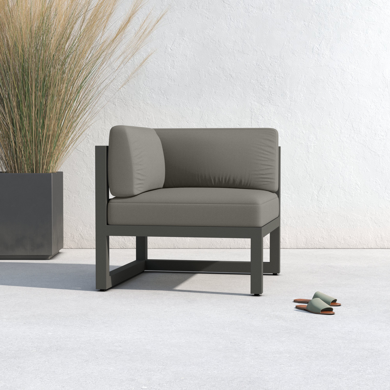 Smith Sunbrella® Patio Lounge Chair, Canvas Charcoal, Slate