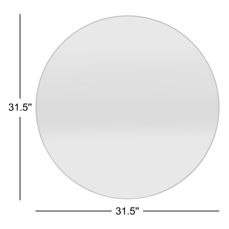 Jerett Metal Flat Wall Mirror, Gun Metal Gray