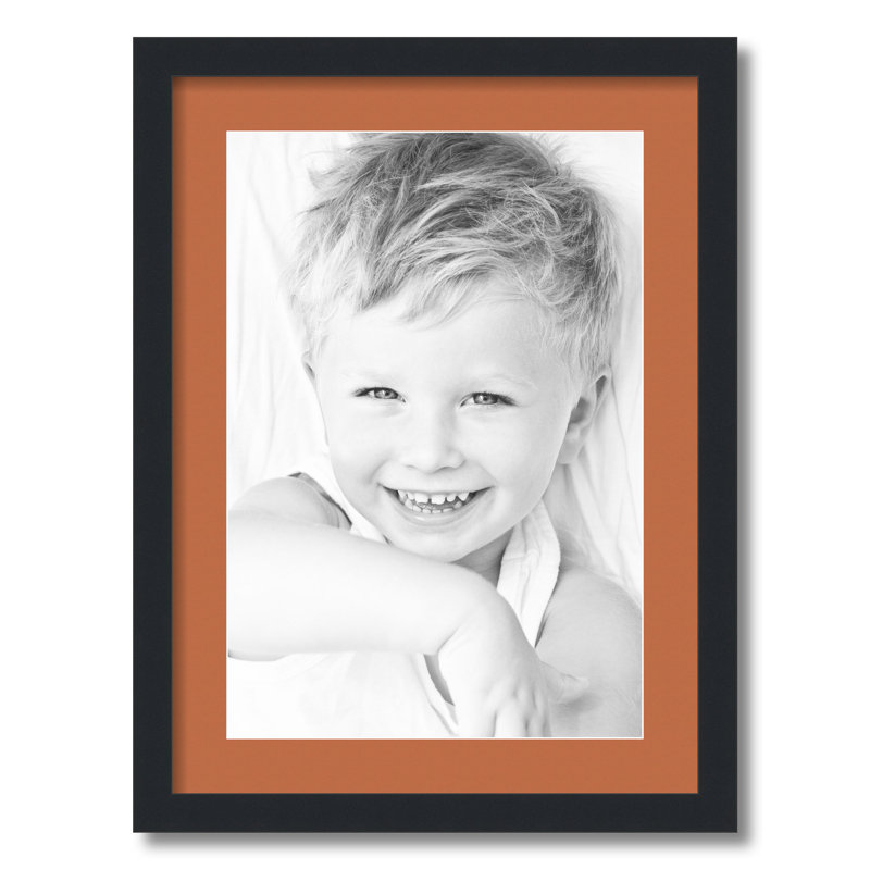Matte Picture Frame with Mat, Red Orange