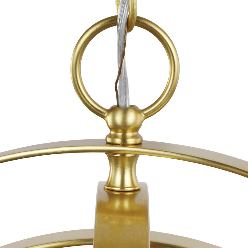 Luminaire suspendu de style sphère unique à 4 lumières Morganti, Doré