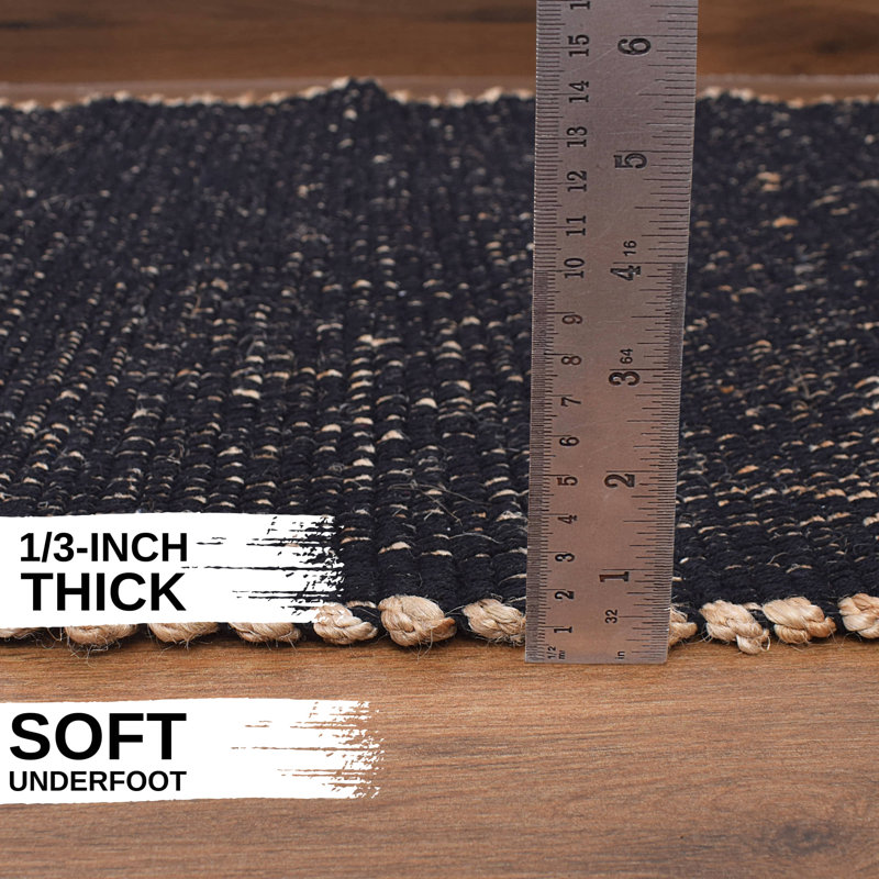 Tapis campagnard en jute et coton Colston, Rectangle 2 pi x 3 pi