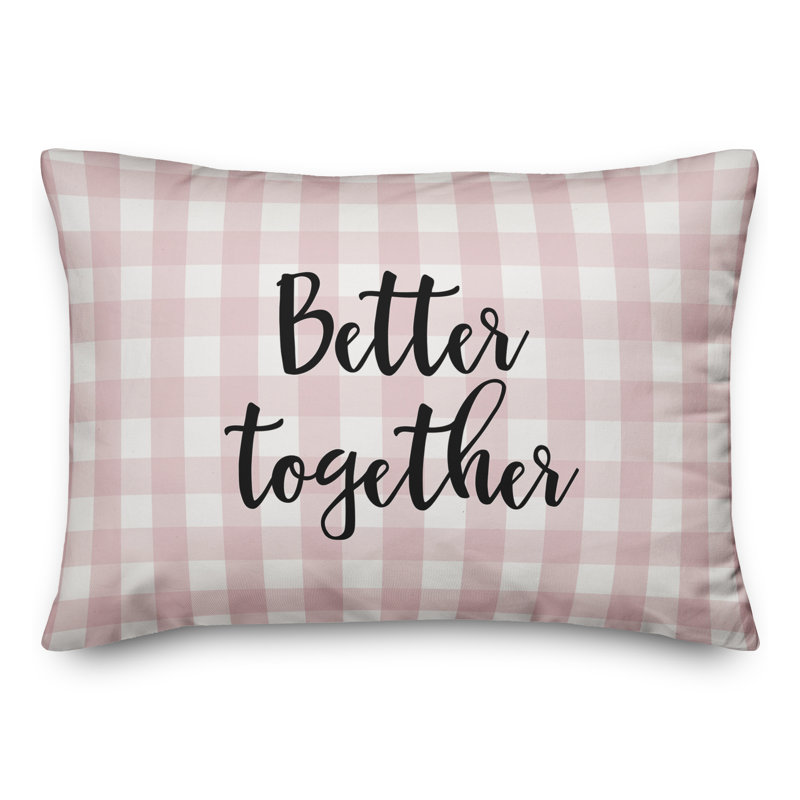  Better Together Throw Pillow, Black/Pink