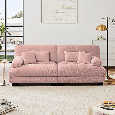Upholstered Sofa Couch With Pillows