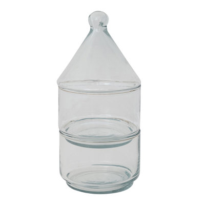 Hand-Blown Glass Stackable Jars With Lids