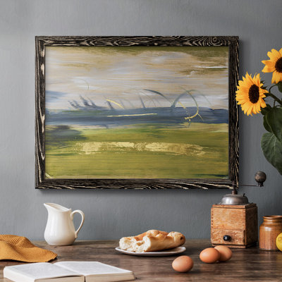 Ciel et terre I - Toile tendue avec châssis rustique