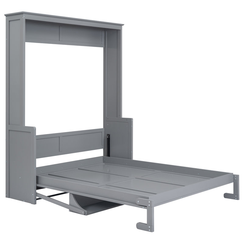 Grand lit escamotable avec tablette, Gris
