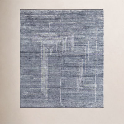 Monaco Gray Hand-Knotted Abstract Rug
