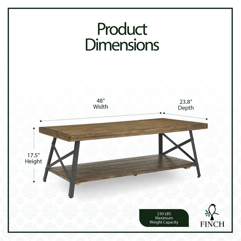 Laguna Solid Wood Top Single Coffee Table, Light Walnut Brown