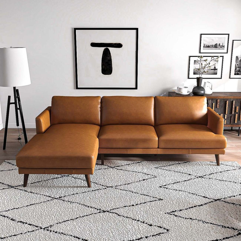 Canapé modulaire brun clair avec méridienne