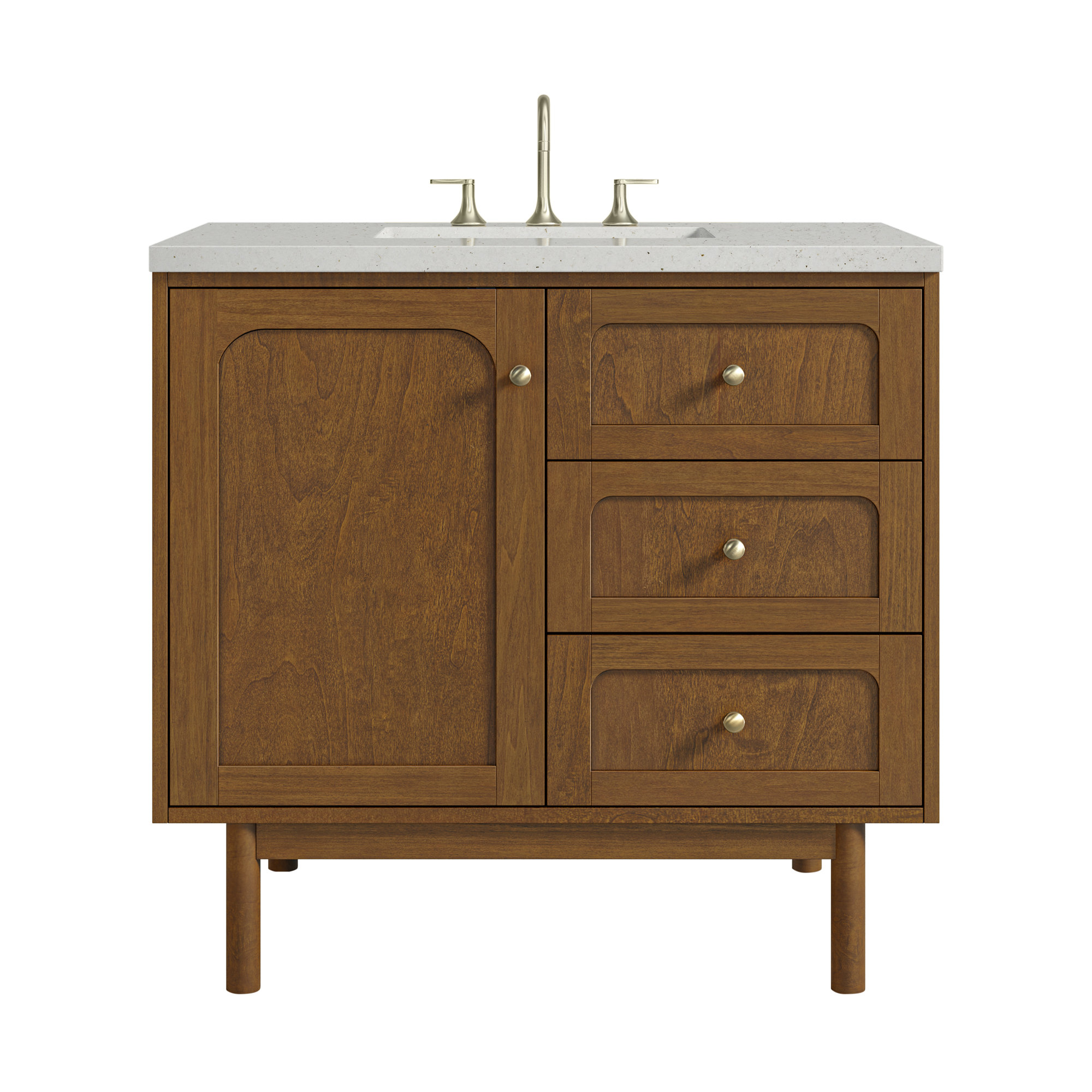 Laurent 36'' W Single Vanity, Honey Brown, 8" Widespread, Lime Delight