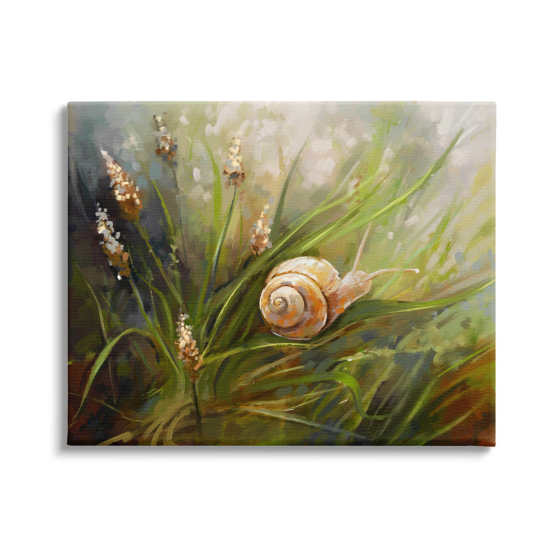 "Snail on Greenery" par Ziwei Li, reproduction d'art sur toile tendue, H 36 po x l 48 po x P 1,5 po