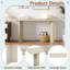 Console moderne avec structure de forme géométrique et grain de bois-678302721