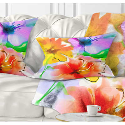Coussin lombaire floral de fleurs colorées