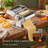 Manual Stainless Steel Pasta Roller Machine, 9 Thickness Levels & 2 Cutting Widths Hand Crank Noodle Maker for Spaghetti, Fettuccine, Lasagne & Ravioli