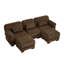 Canapé modulaire en forme de U avec tissu en velours côtelé et accoudoirs convertibles-1278993878-1278993883