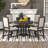 5-Piece Dining Set Extendable Round Table And 4 Upholstered Chairs Farmhouse Dining Set For Kitchen, Dining Room