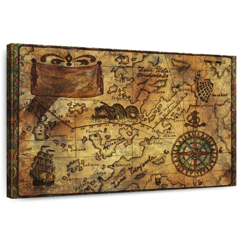 Aliaz Treasure Map, 20" H x 30" W