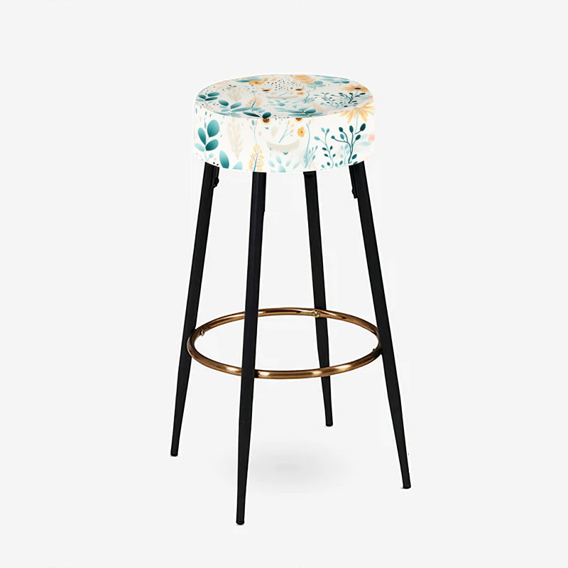 Ensemble de 2 tabourets de bar Boho, Aquarelle ludique botanique