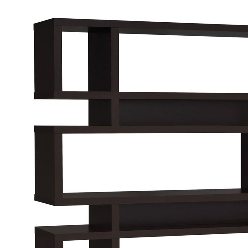 Charlytte Geometric Bookcase, Cappuccino