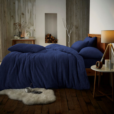 Teddy Polyester No Pattern Duvet Cover Set with Pillowcases
