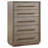 Taupe Oak 5-Drawer Bedroom Chest