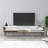 Modern TV Stand with Multiple Shelves, Walnut & White Finish, 70.9 x 13.8 x 17.7 inches | 100% Melamine Coated Particle Board, Thick 0.7 inches | Stylish Storage Solution with Plastic Handles & Legs, Geometric Design