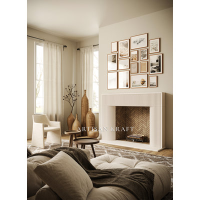 Fluted Cast Stone Mantel With Bullnose Hearth