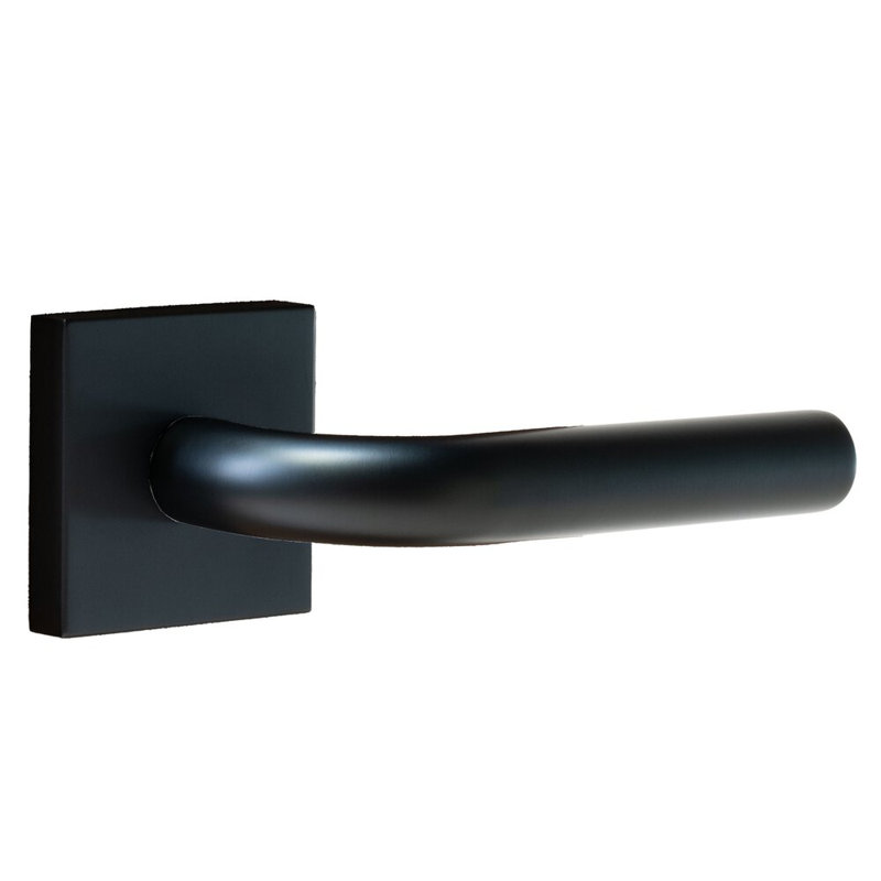 Ensemble d'intimité Alpine Lever 3 avec rosette carrée, 2-3/4", Noir satiné
