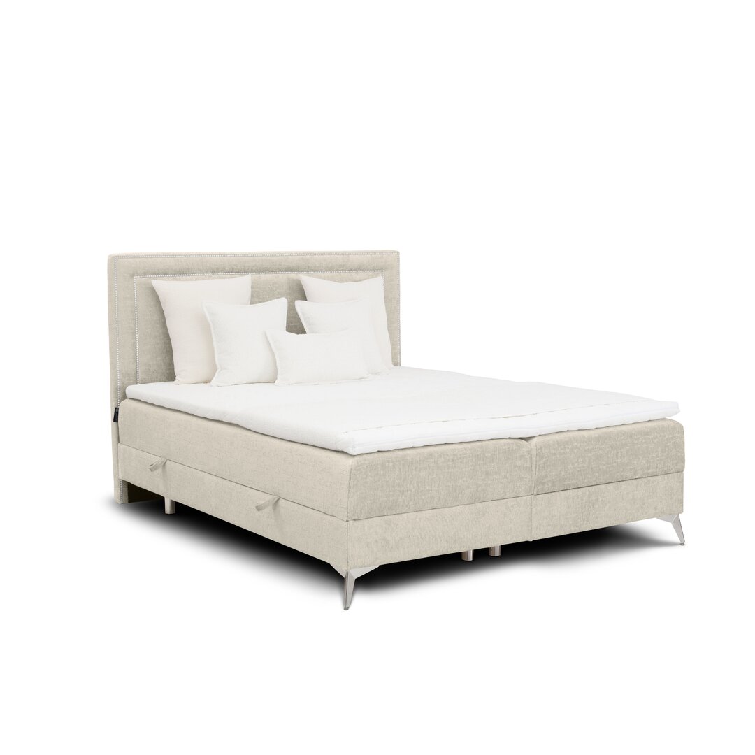 Boxspringbett Hafsah mit Topper und Bettkasten