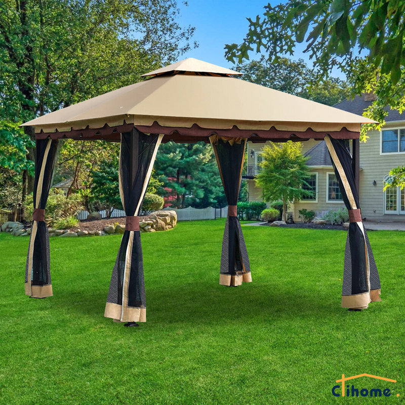 10 pi. L 10 pi. D Pavillon de jardin en acier