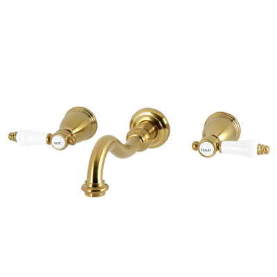 Kingston Brass Bel-Air Double-Handle 3-Hole Wall Mount Bathroom Faucet