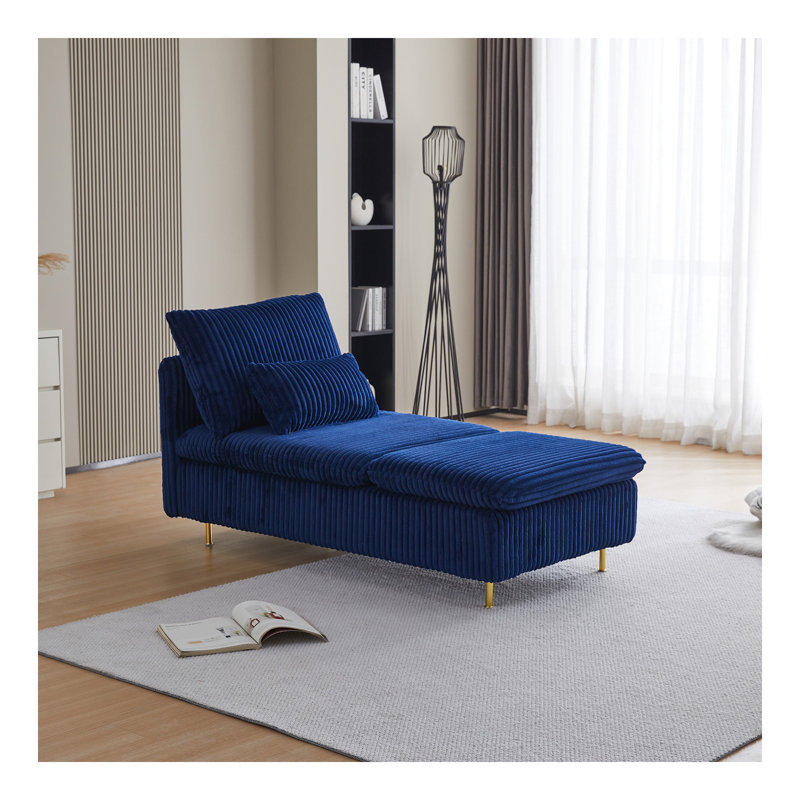 Fauteuil en velours côtelé Leisure, Bleu