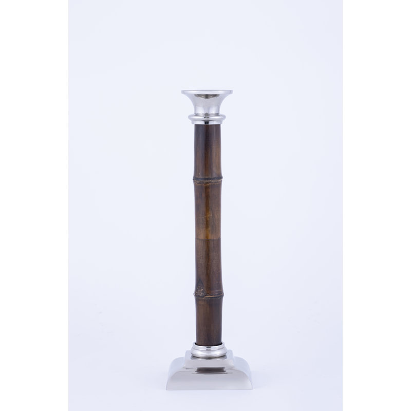 Bougeoir de table en acier inoxydable, H 14 po x l 3,5 po