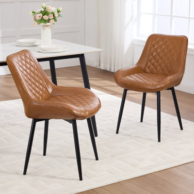 Faux Leather Upholstered Metal Dining Chair