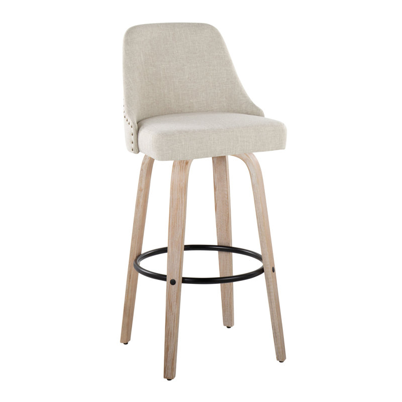Tabouret 30 "à hauteur fixe avec pivot, Naturel, Beige