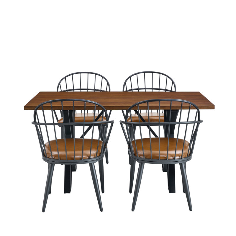 Abreha 5-Piece Upholstered Dining Set