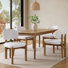 Chaises de salle à manger rembourrées de style Mid-Century avec structure en bois d'hévéa