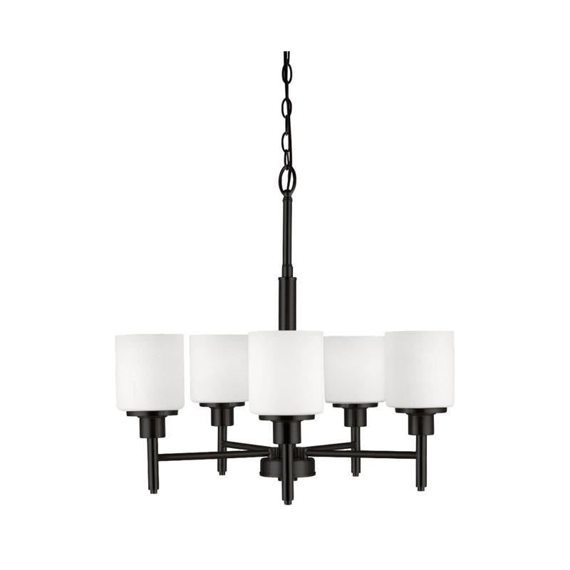 Jorelys 5 - Light Steel Dimmable Classic / Traditional Chandelier, Matte Black