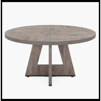 Table de salle à manger ronde pour table de cuisine en bois de 4 po et 47 po