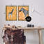 «Jungle Animals on Orange», ensemble de 2 toiles flottantes encadrées dorées par Martina Pavlova-839974190-839974185